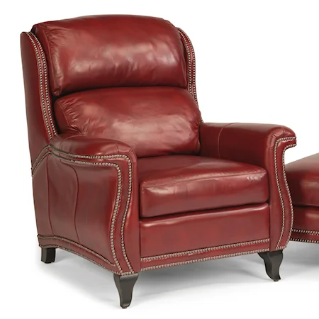 Transitional Chair with Wide-Flared Arms and Nailhead Border